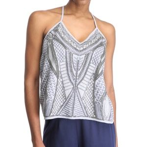 Gatsby beaded and embroidered cami party top